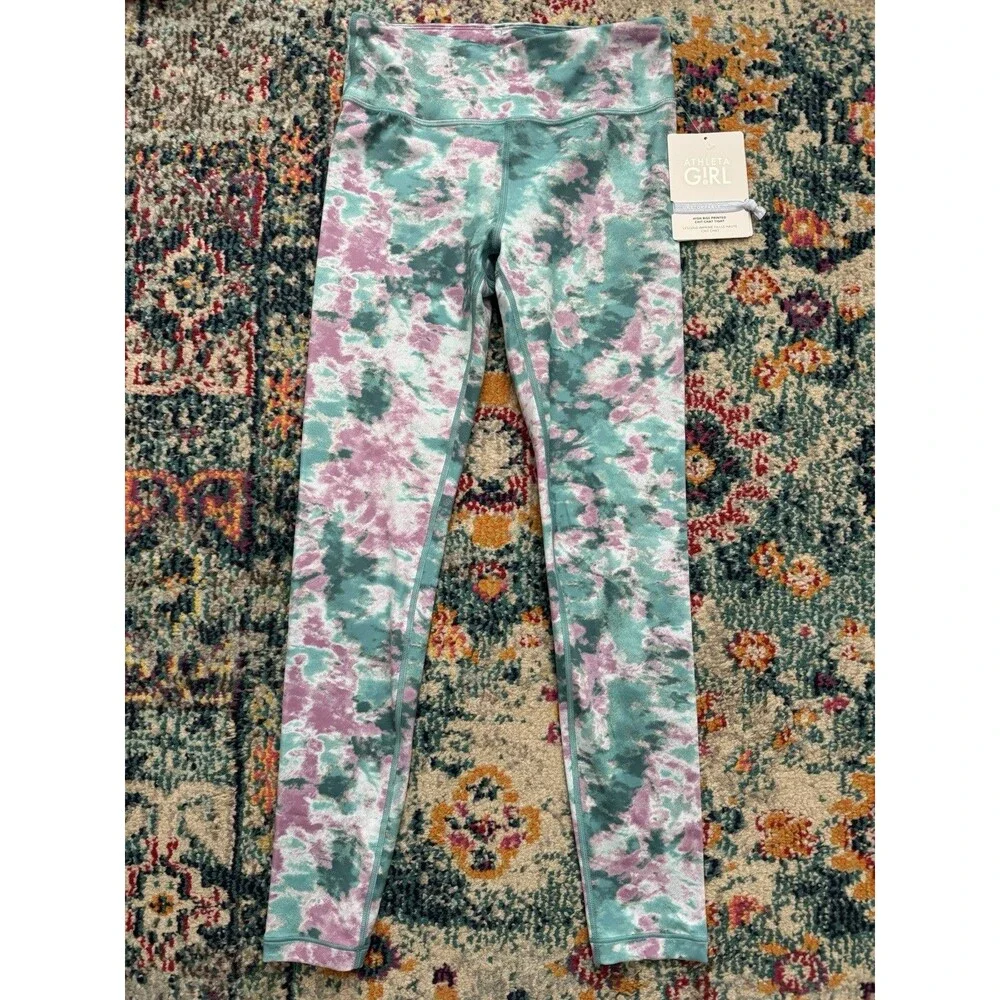 NEW Athleta‎ Girl High Rise Printed Chit Chat Tight Size Large 12